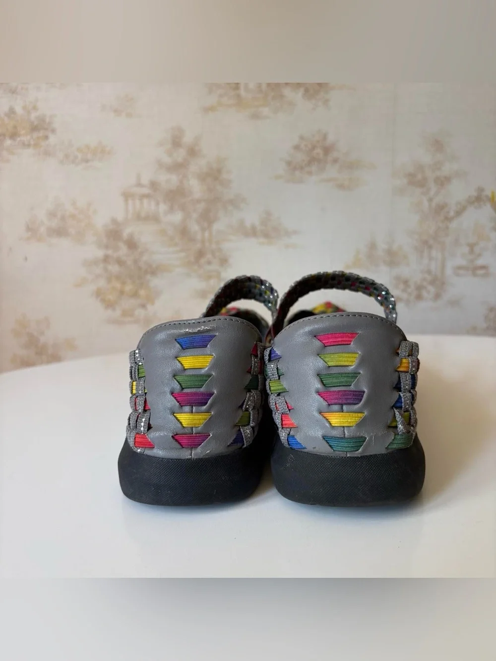 Baretraps Ideena Woven Rainbow Multicolored Mary Jane Flats 7.5 US